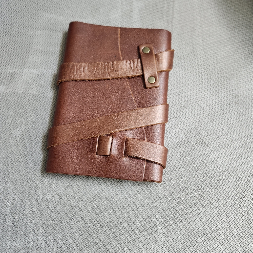 Portland Leather Brown Journal with Strap Detail